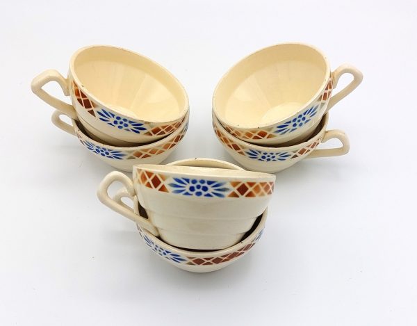 6 TASSES A CAFE FAIENCE DE SARREGUEMINES
