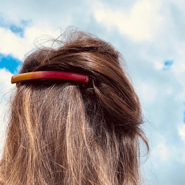 PINCE BARRETTE L ROUGE-TERRACOTTA-ECRU – Image 3