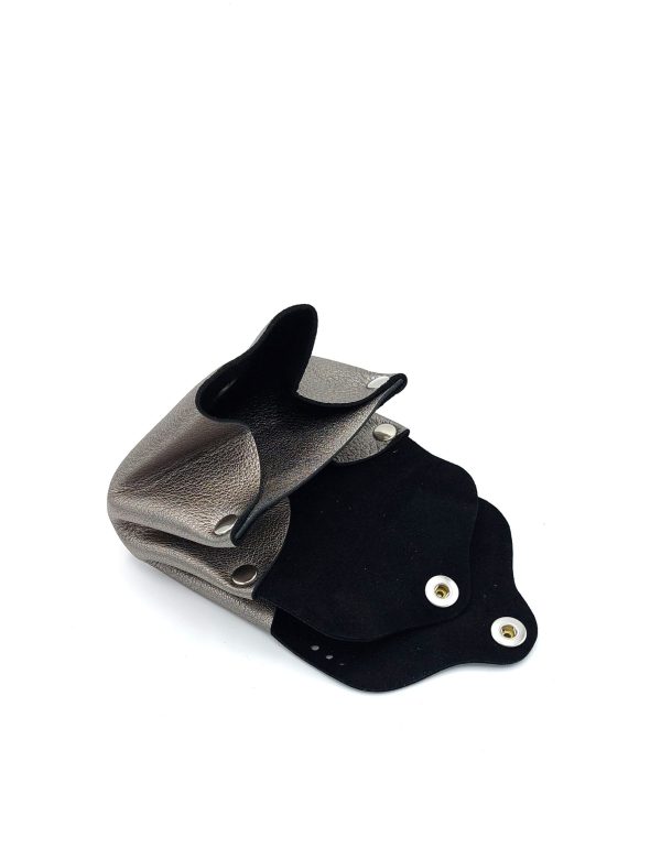 PORTE-MONNAIE CUIR "EMMA" GRIS METALLISE – Image 2