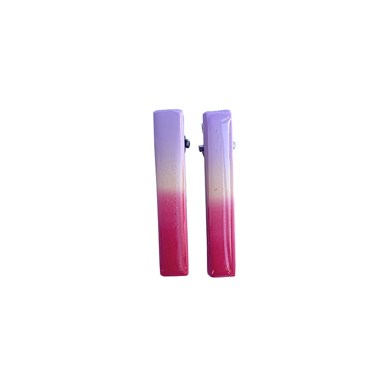 BARRETTES "PINETTES" ROUGE-ECRU-LILAS