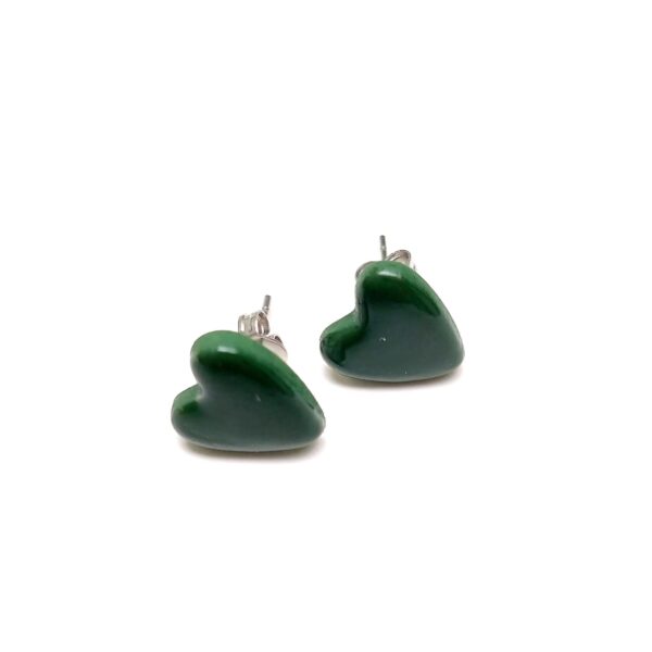 Puces d'oreille mini coeur vert