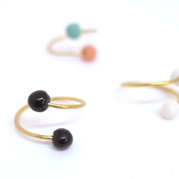 BAGUE TWIST NOIR EMAILLE