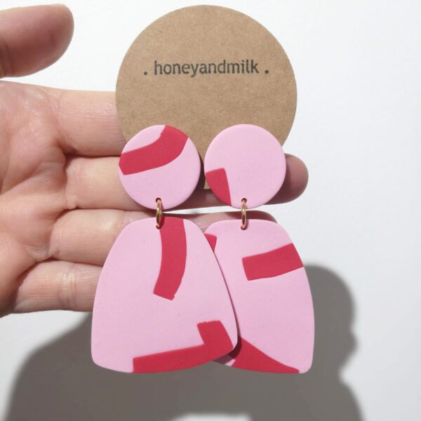 BOUCLES D'OREILLE "90'S" ROSE - ROUGE