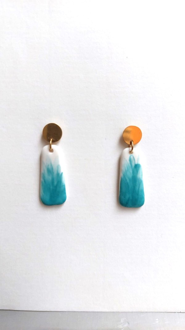 Boucles d'oreille "Herbes folles turquoise"