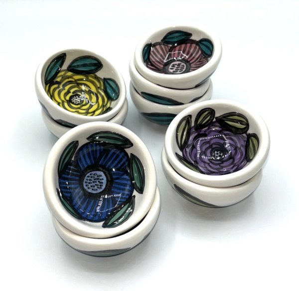 COUPELLE EN CERAMIQUE FLEUR 2 BLEUE – Image 2