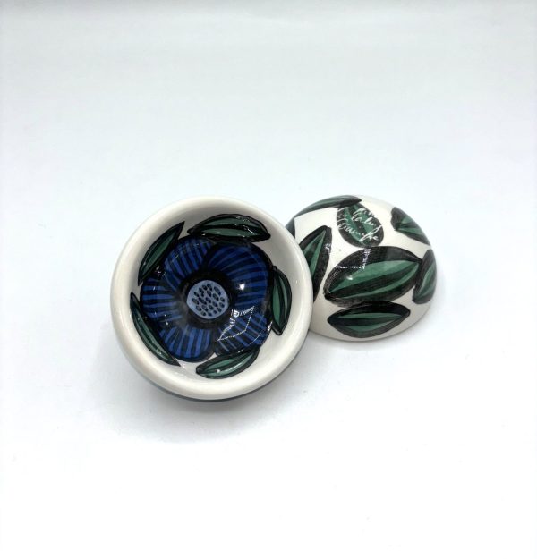 COUPELLE EN CERAMIQUE FLEUR 2 BLEUE