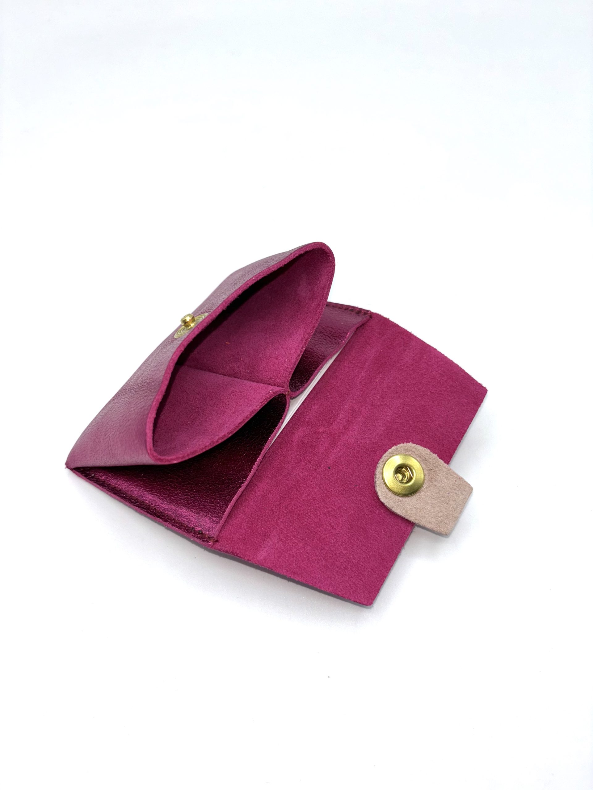 PORTE-MONNAIE CUIR "CABOURG" ROSE MÉTALLISÉ – Image 3