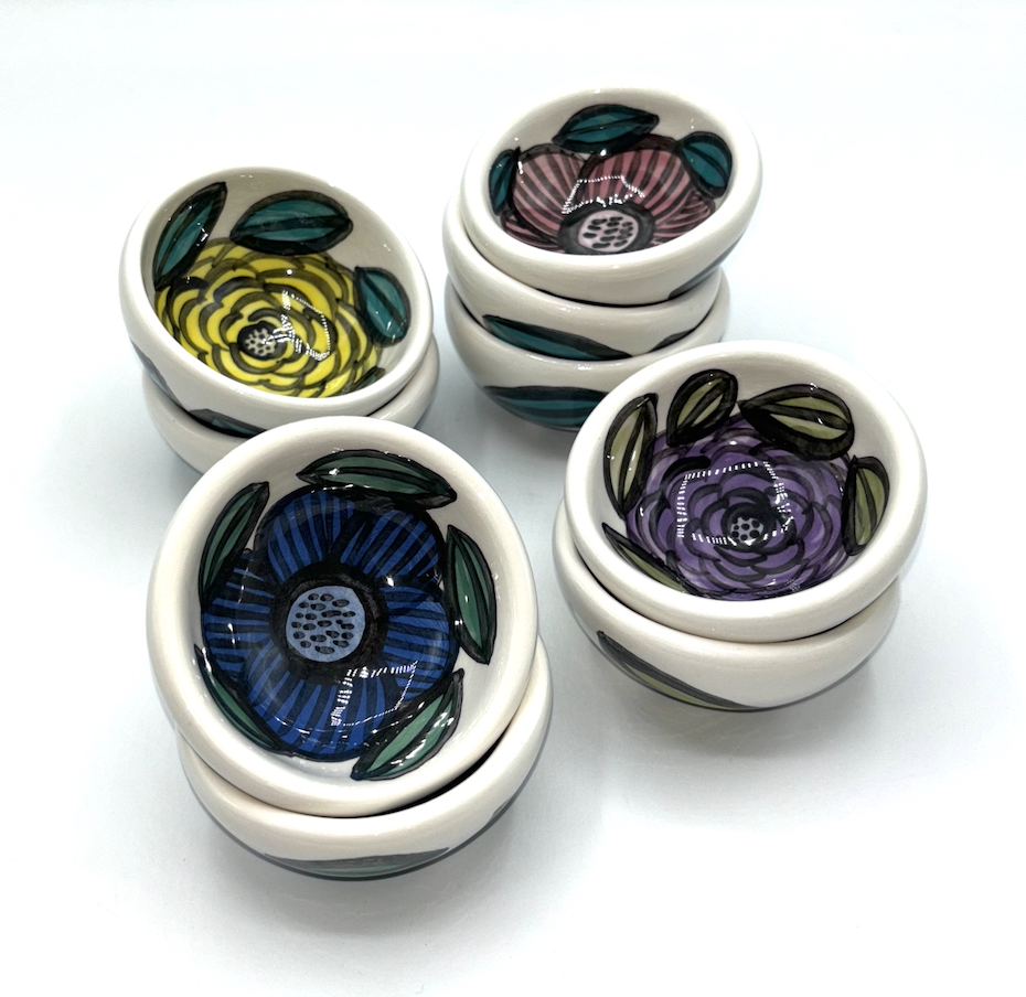 COUPELLE EN CERAMIQUE FLEUR 1 VIOLETTE – Image 2