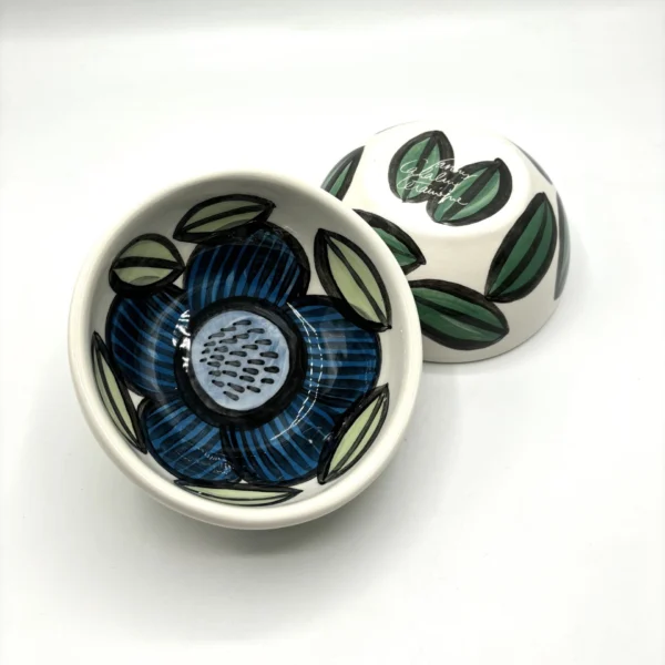 BOL EN CERAMIQUE FLEUR 2 BLEUE