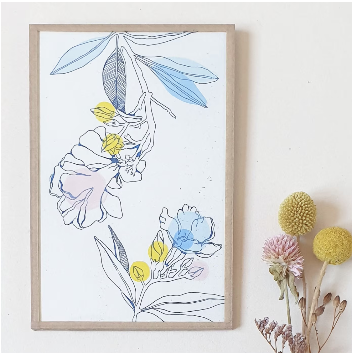 Eau-forte "FLEURS 7 Blue" FORMAT 10x15 cm