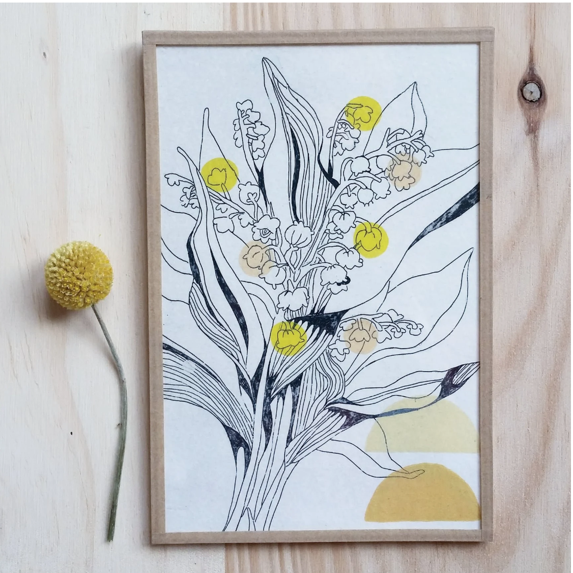 Eau-forte "FLEURS 10 jaune" FORMAT 10x15 cm