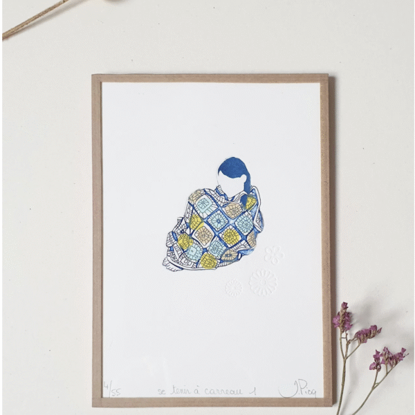 Eau-forte "SE TENIR A CARREAUX 1"