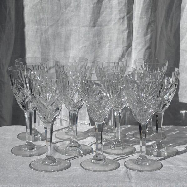 Lot de 11 verres à vin blanc Chantilly par Saint-Louis